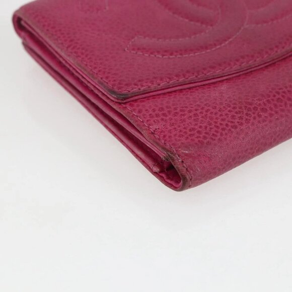 CHANEL Wallet Grained Calf Skin Pink Gold CC Auth 159752 - Picture 10 of 16